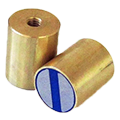 Pot magnets, cylindrical, with inner screw, made of brass, with the tolerance of h6